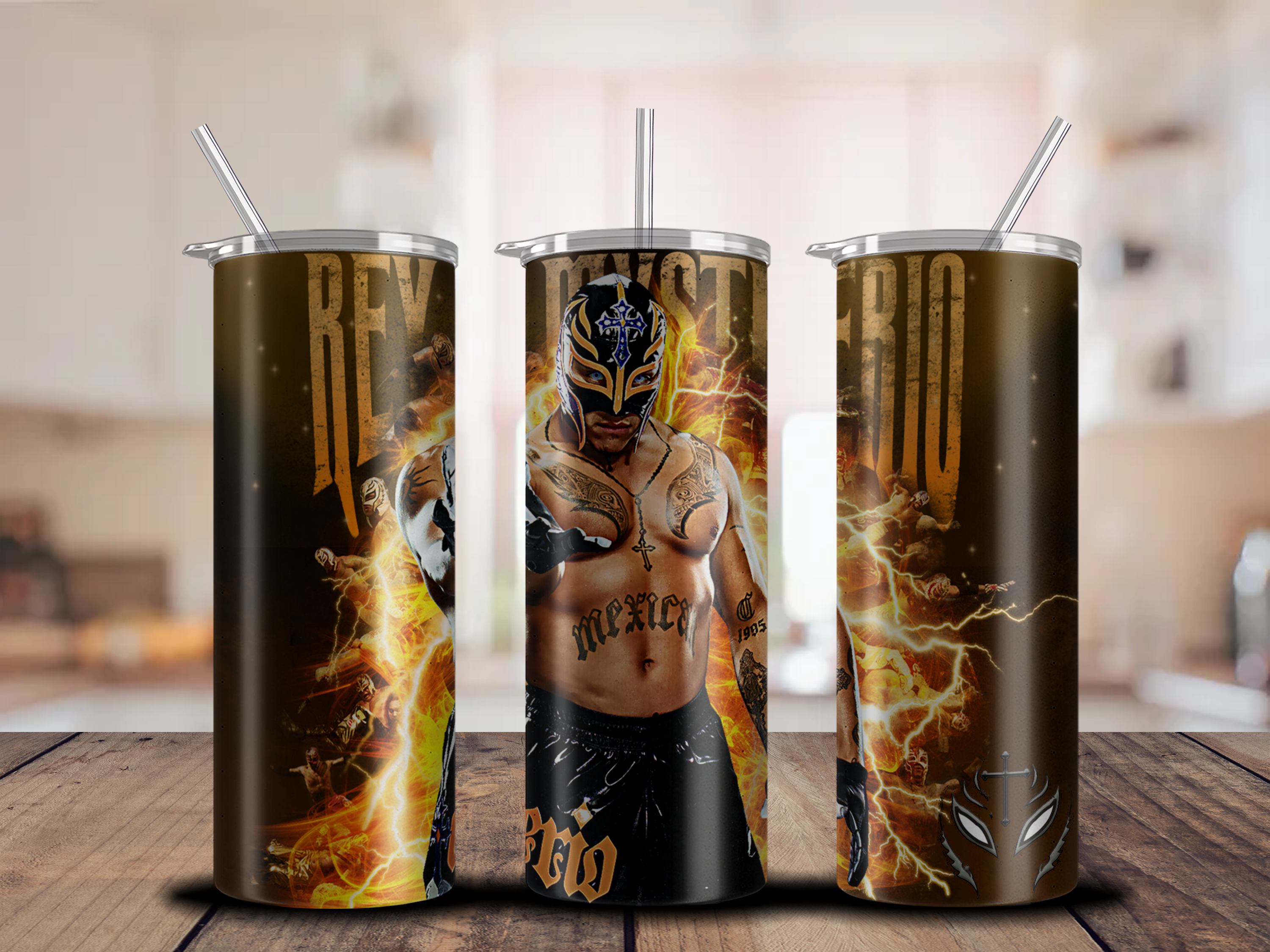 Rey Mysterio Gold Tumbler