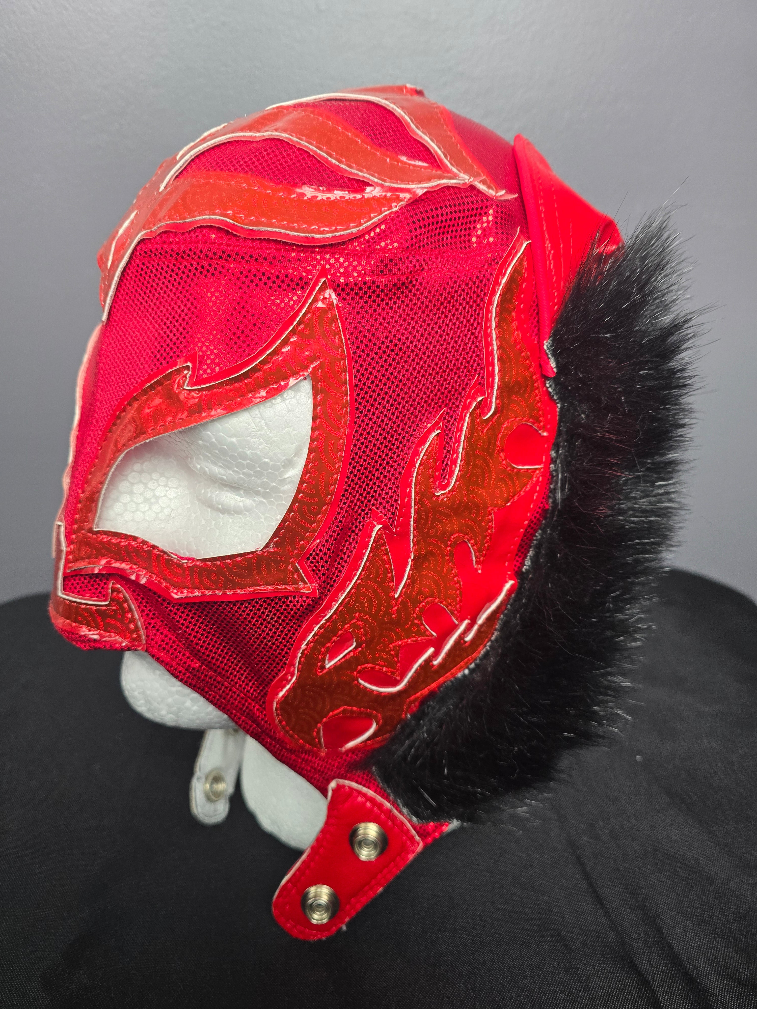 Red Feline Lucha Mask
