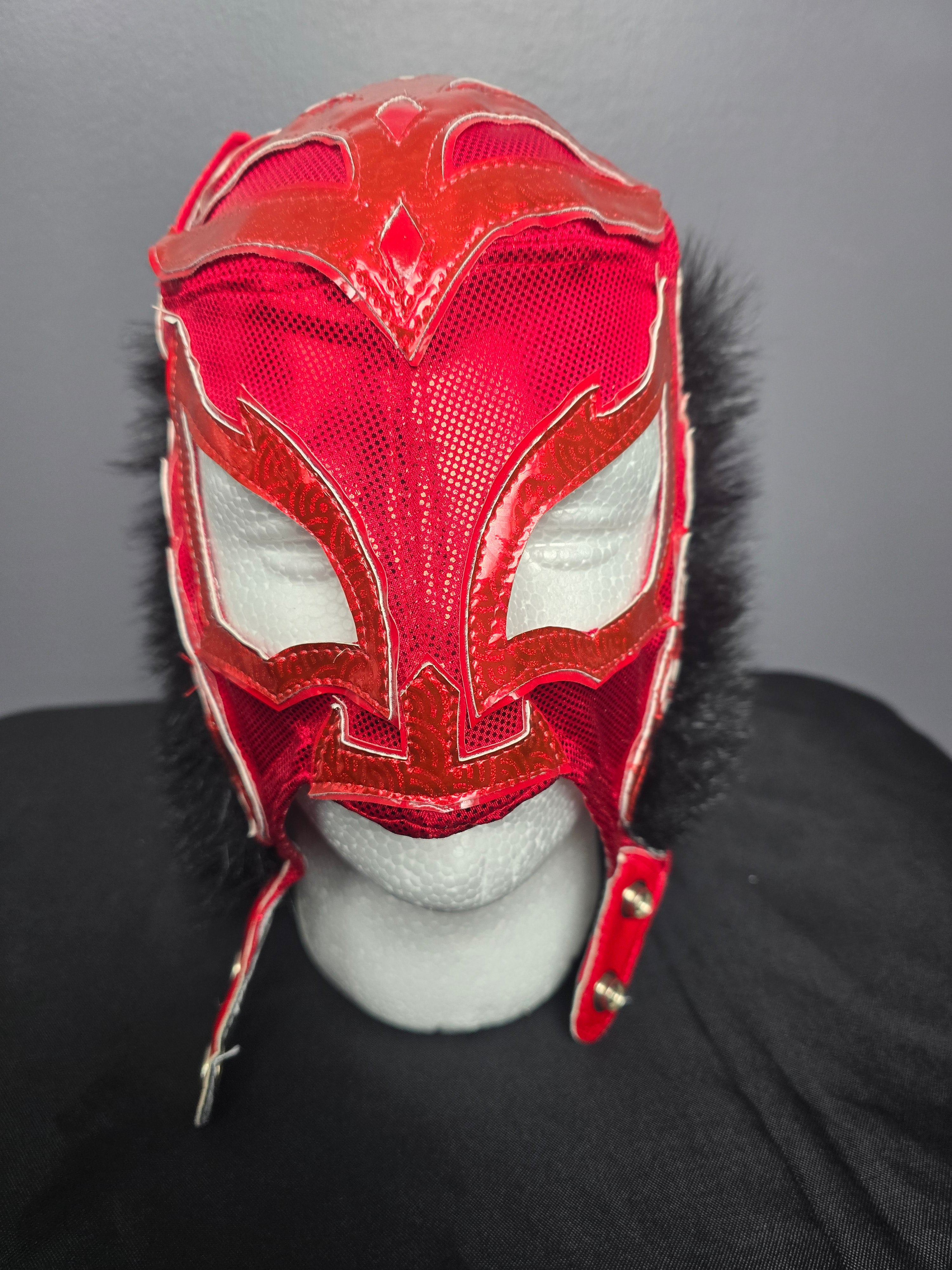 Red Feline Lucha Mask